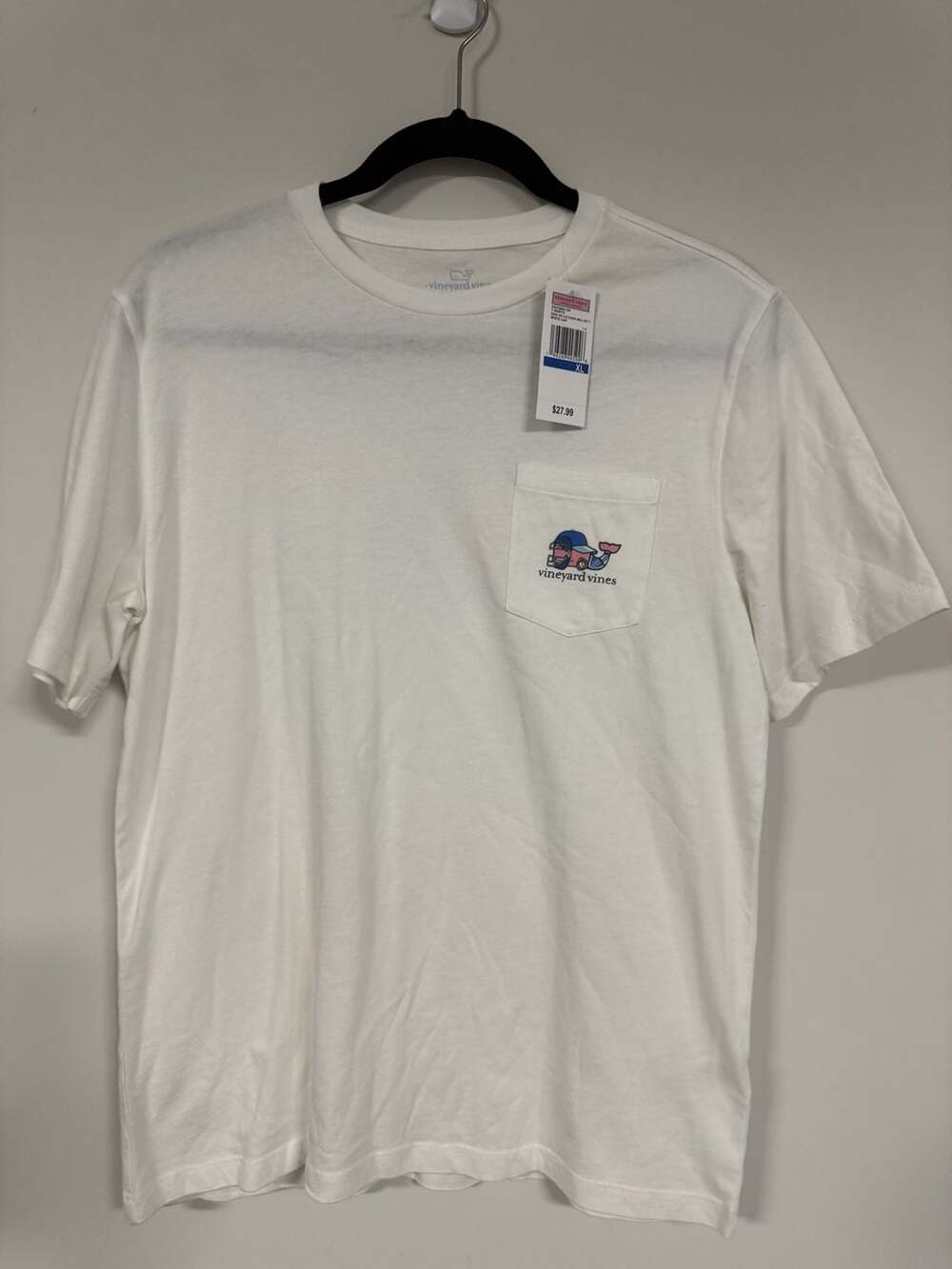 Vineyard Vines Kids' SS Baseball Catcher Whale Graphic Pocket T-Shirt - White